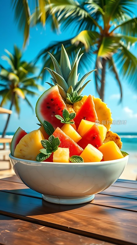 阳光下的热带水果盛宴