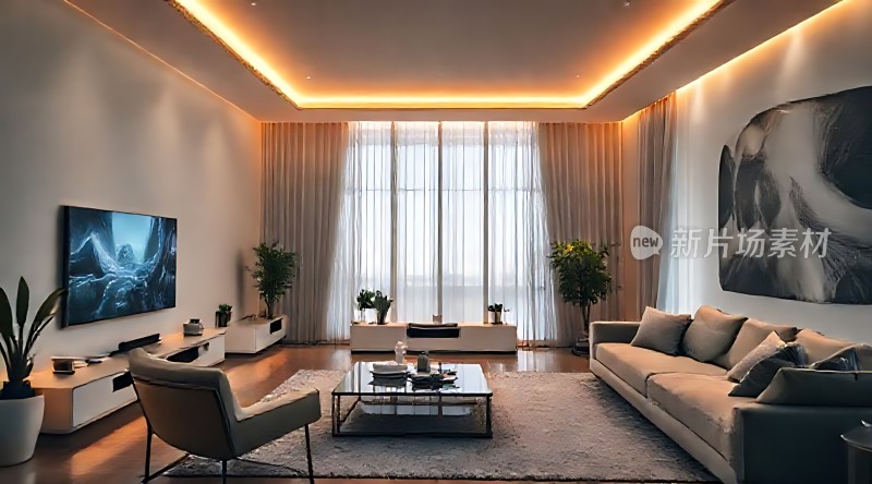 现代客厅设计简约大气温馨舒适