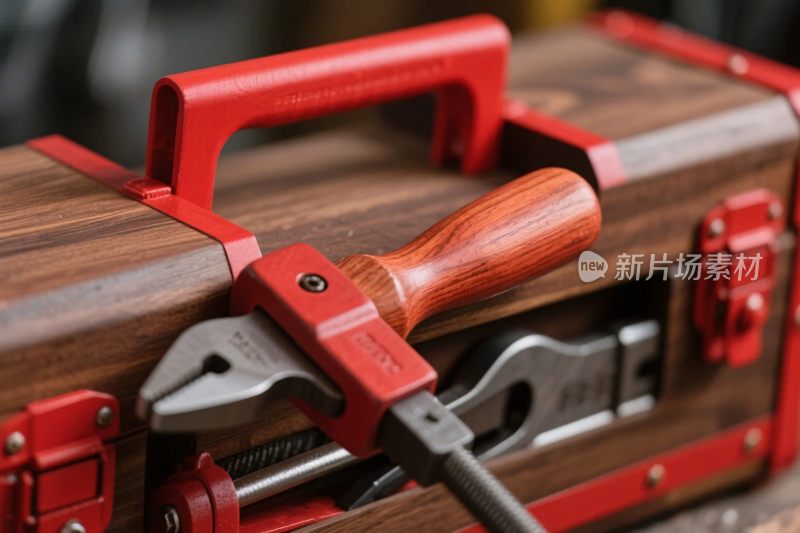 红色工具箱工具特写