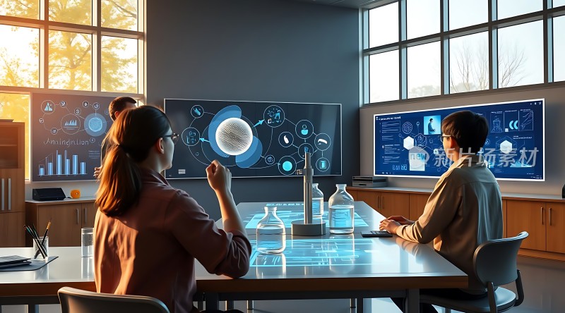 智能会议室里的头脑风暴会议