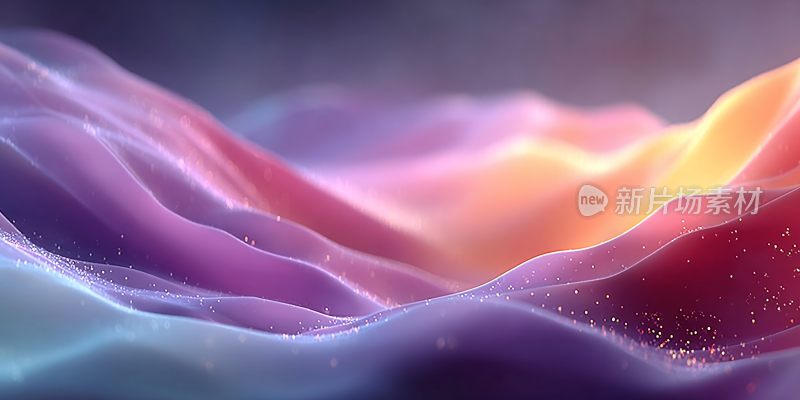 梦幻渐变色彩波浪背景图