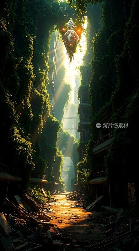 废弃城市中的神秘光束