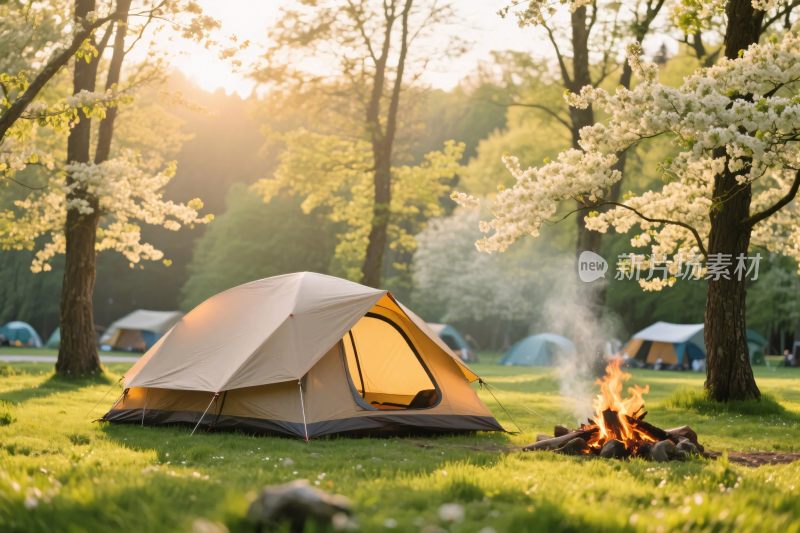 森林中的露营场景