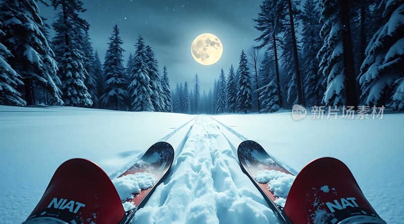 雪夜滑雪之旅