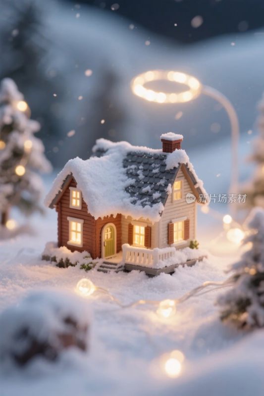雪景童话小屋场景