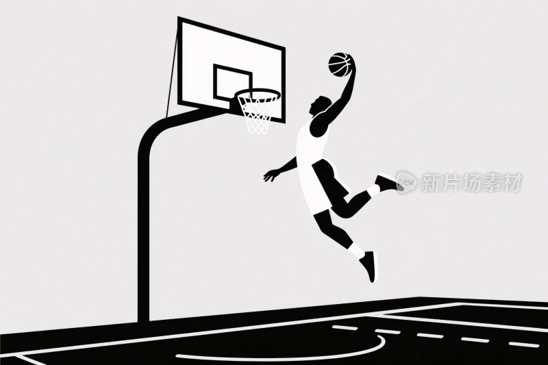 篮球扣篮插画