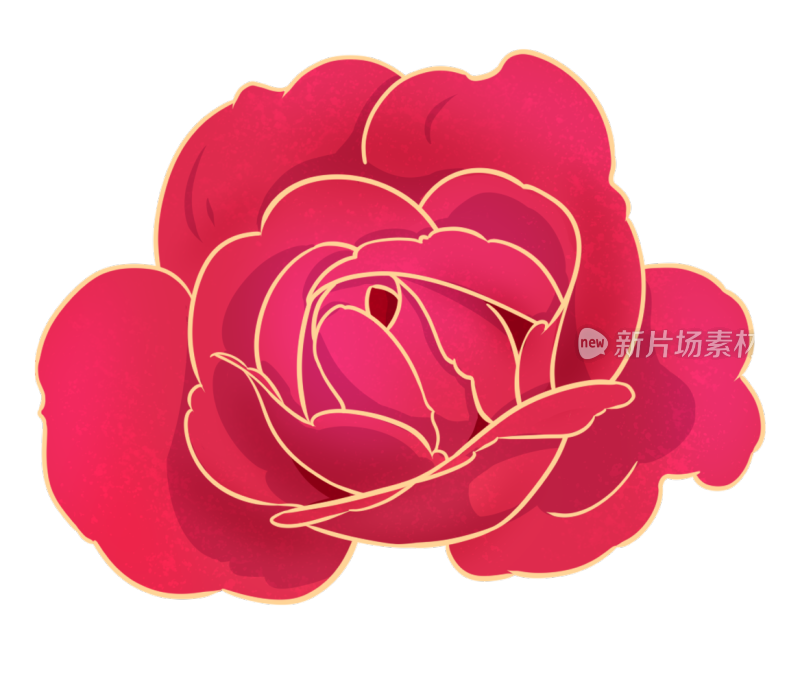 国风免扣素材月季