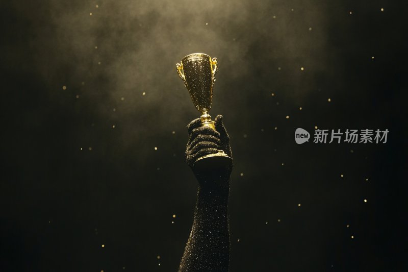 手举金色奖杯闪耀瞬间