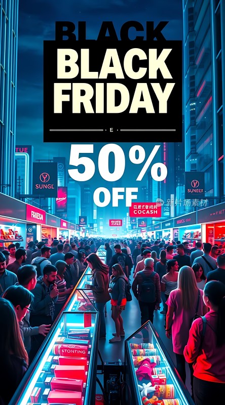 黑色星期五大促50%折扣购物狂欢！