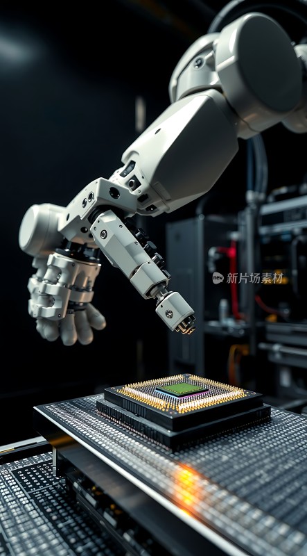 机器人精准操作芯片生产现场