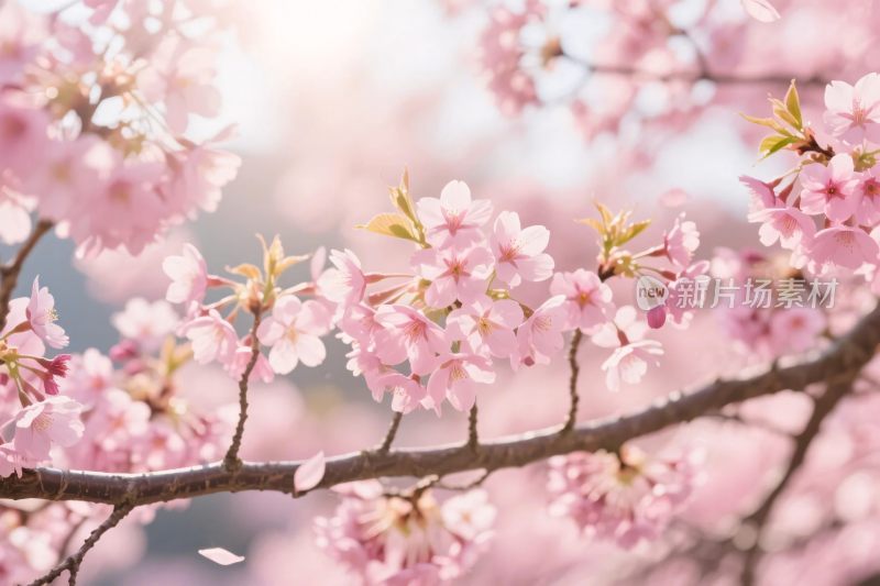 樱花枝头花开图