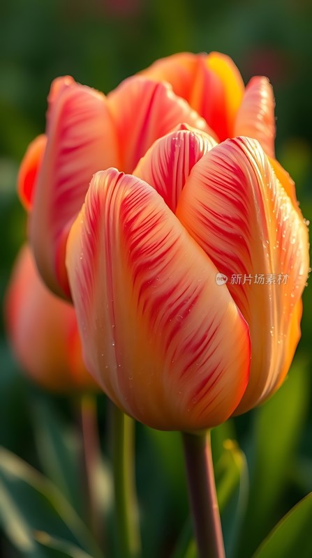 阳光下的多彩郁金香