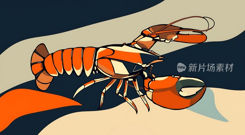 新片场素材橙色龙虾