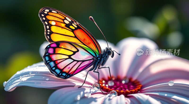 彩色蝴蝶轻舞花间