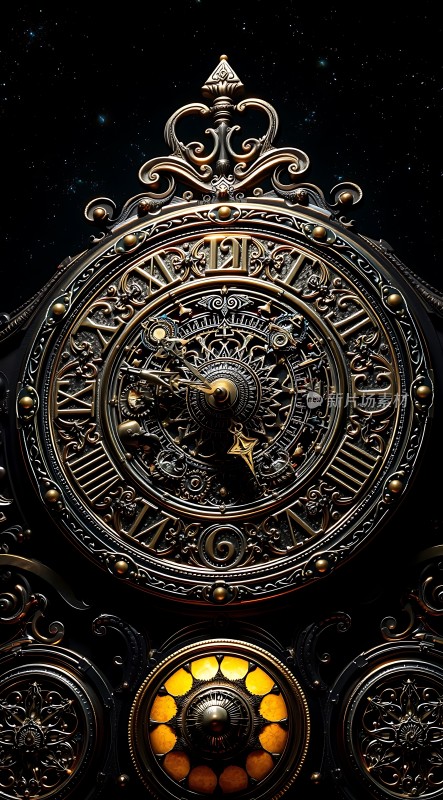 古铜色机械时钟