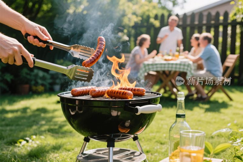 户外烧烤聚会场景