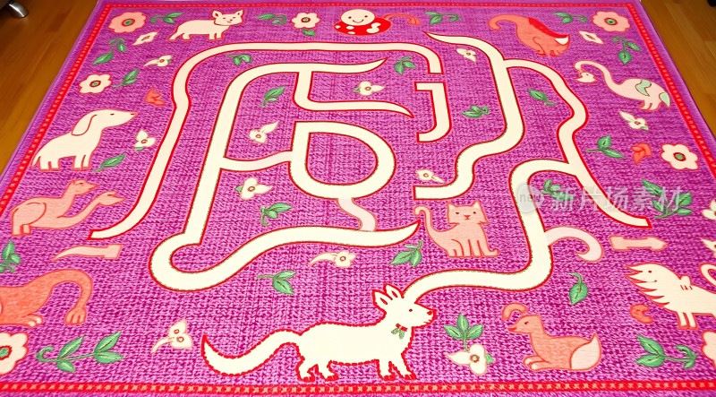 卡通动物迷宫游戏垫