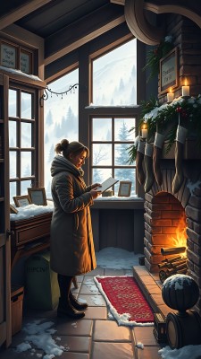 冬日暖炉旁温馨阅读时光 冬日暖炉旁温馨阅读时光