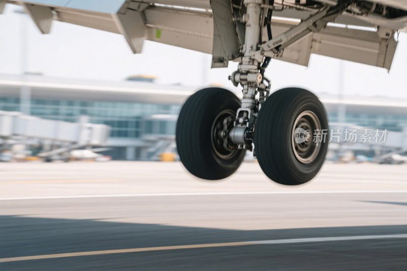 飞机起落架近景画面