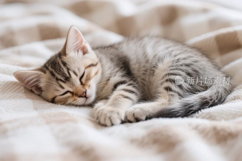 小猫睡觉温馨画面