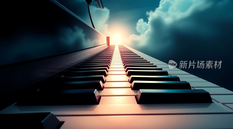 钢琴键通向天空