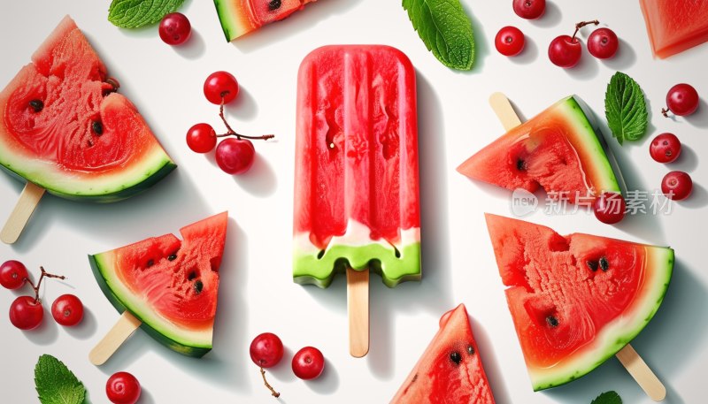 西瓜冰淇淋特写