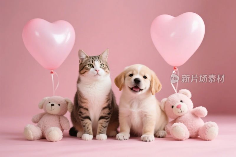 萌宠玩偶爱心气球组合