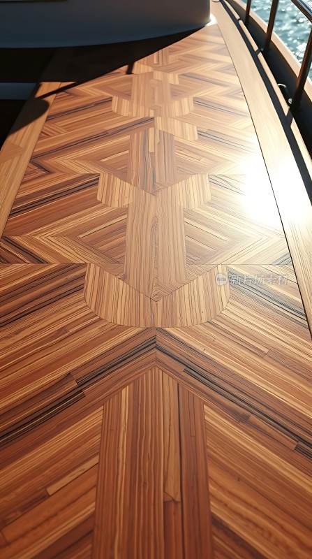 阳光下的木纹地板