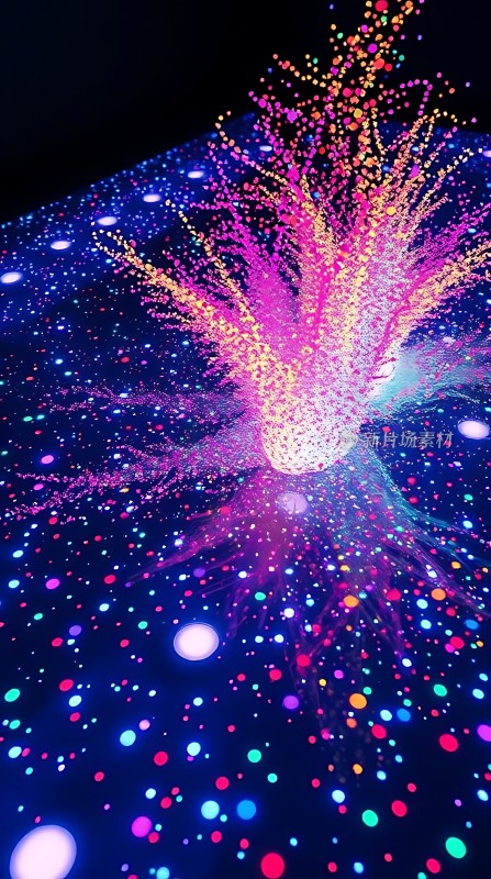 五彩斑斓的光芒绽放