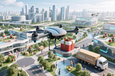 未来城市无人机配送场景 未来城市无人机配送场景