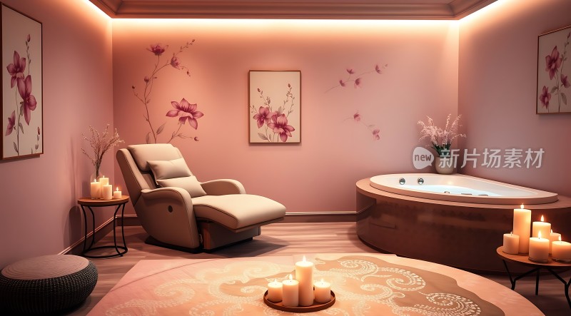 温馨浴场浪漫休闲时光