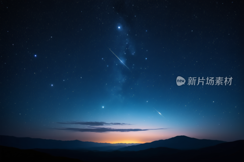 星空有几颗星星和几颗流星高清背景图片