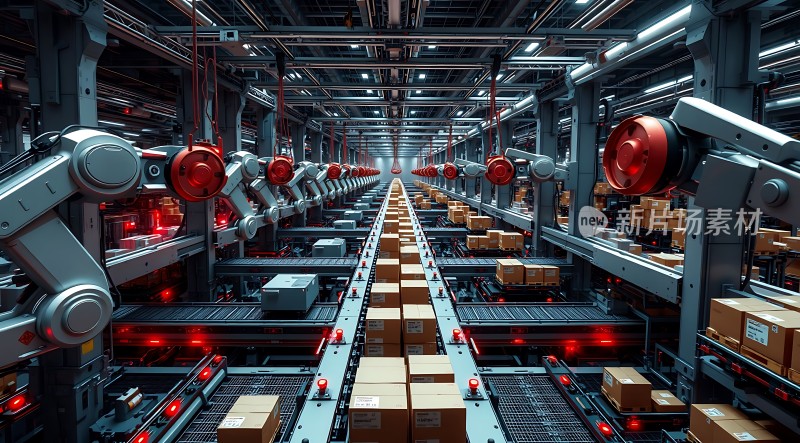 智能物流中心机器人与传送带协同作业