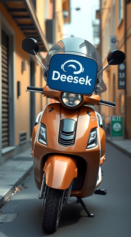 橙色摩托车上的Deesek标志