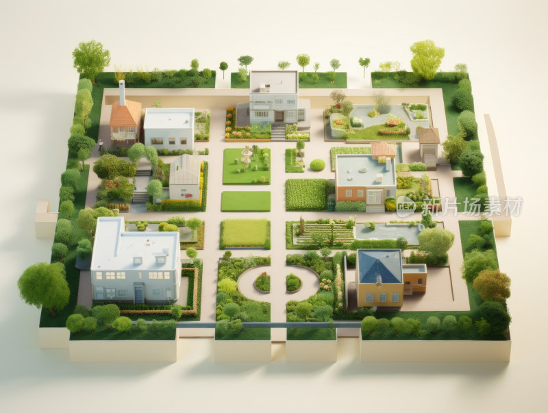 3D模型：规划中的住宅区