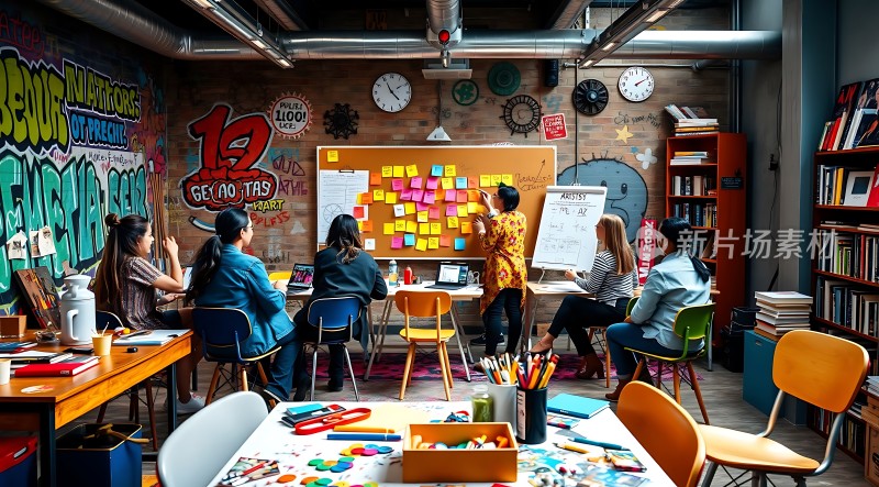 创意碰撞头脑风暴会议现场