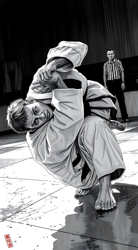 柔道对决力量与技巧的较量