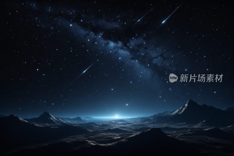 星空夜空一颗流星和一颗流星彗星风景图片