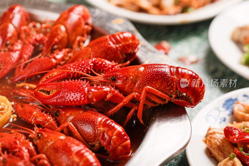 红色小龙虾美食特写