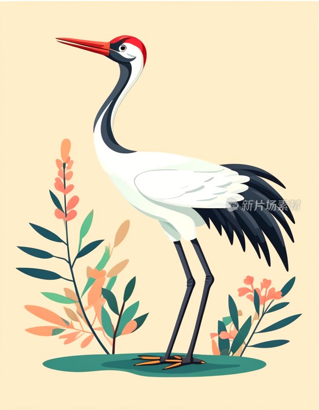 日本鹤图标设计