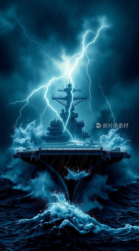 风暴中的航母