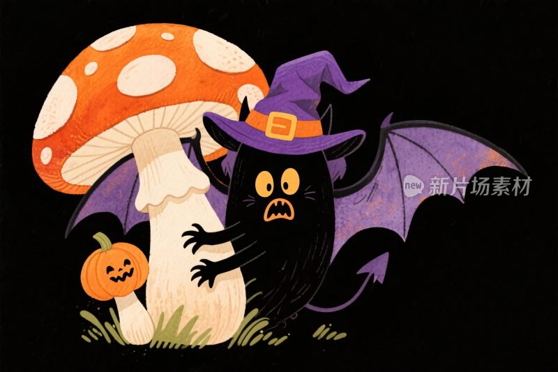 万圣节卡通角色插画