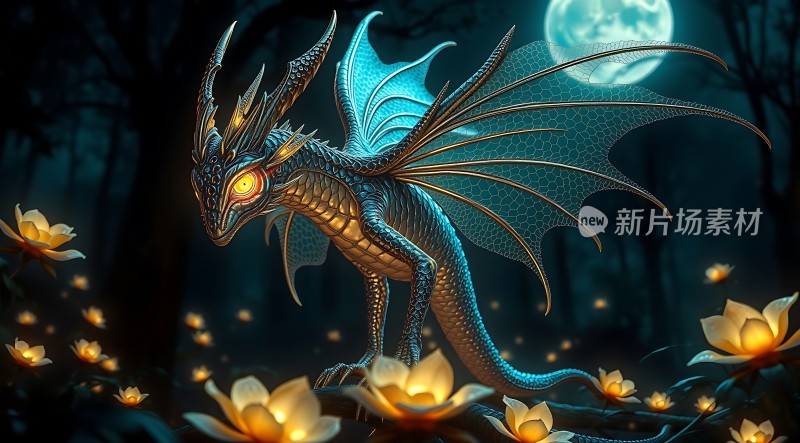 夜幕下的神秘龙影