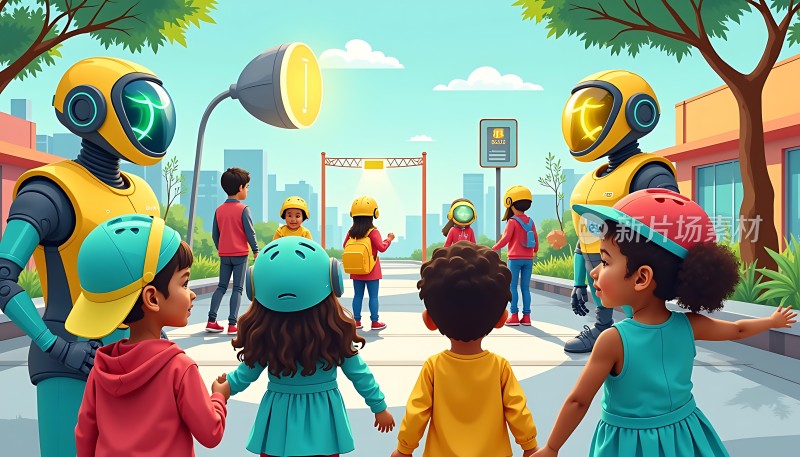 未来校园机器人与孩子们的安全之旅