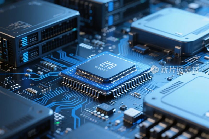 科技电路板与芯片特写