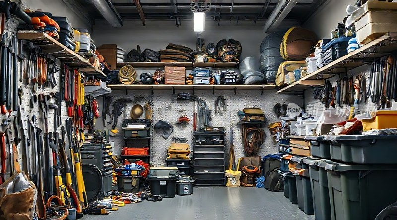 工具天堂井然有序的车库储藏间
