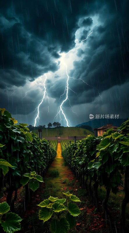 雷雨中的葡萄园