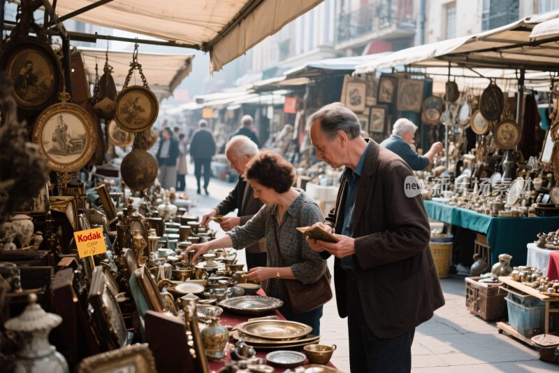 市集古董售卖场景