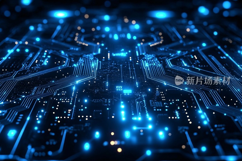 科技感蓝色电路板背景