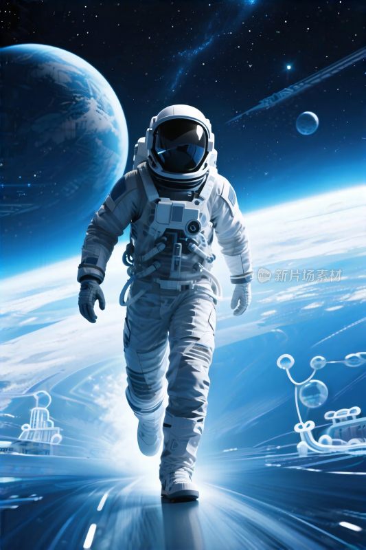 宇航员太空行走场景